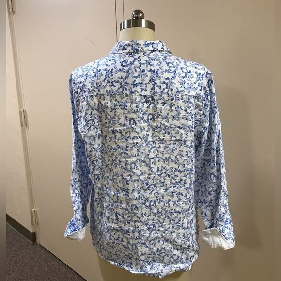 Tommy Bahama Blue and White Button Down Shirt - Picture 2 of 5